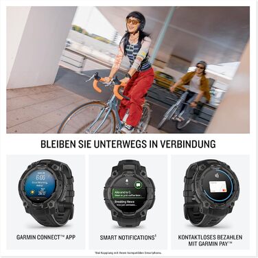 Розумний годинник Garmin Instinct 3 45mm AMOLED - GPS, Multisport, Health Coach, Чорний