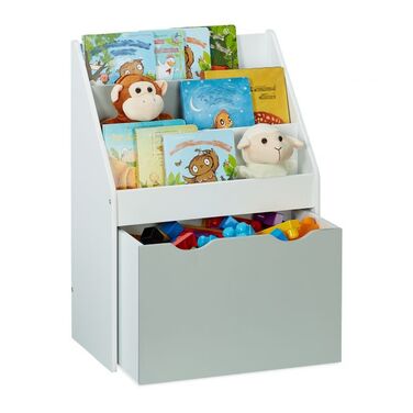 Relaxdays Kids' Bookshelf with Toy Box
