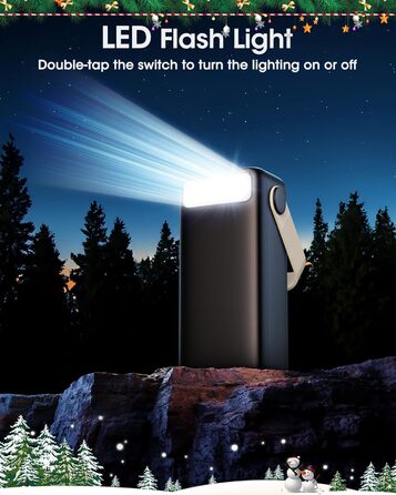 Портативний зарядний пристрій Power Bank 60000mAh з LED-ліхтариком, 22.5W, PD20W, для iPhone/Android, чорний