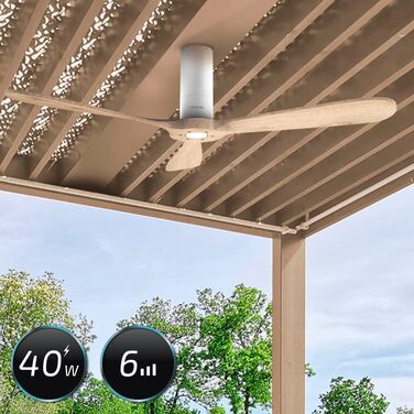 Стеляний вентилятор Cecotec EnergySilence Aero 5500 Black Aqua Connected з Wi-Fi та пультом дистанційного керування. 40 Вт, діаметр 52 дюйми, 3 лопаті, IP44, зимовий/літній режим, таймер (дерево)