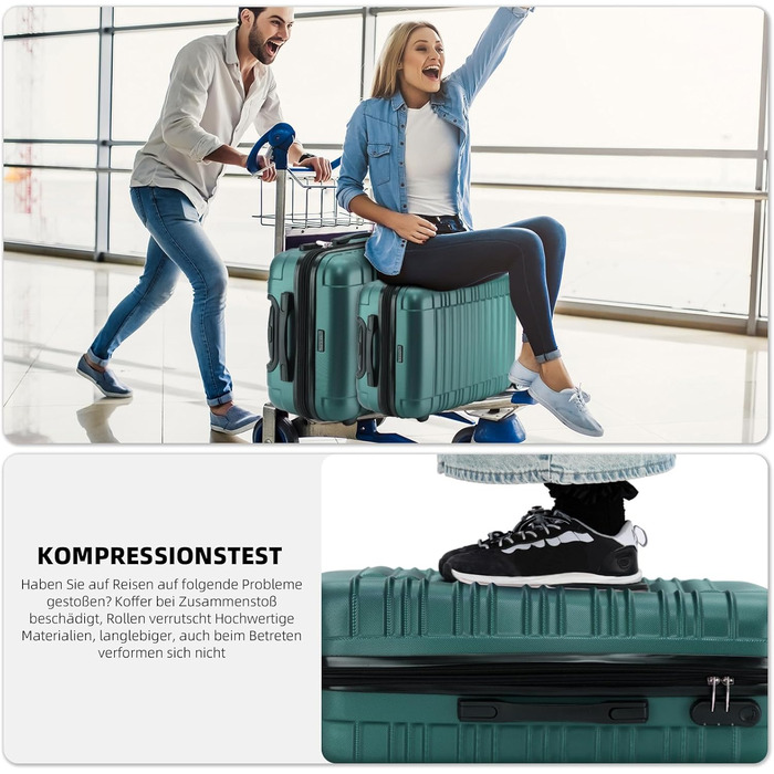 Чохол-валіза Beibye для подорожей, набір (Кофе, Набір) (Темно-зелений, Набір)