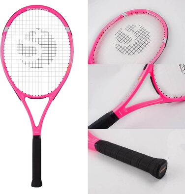 Senston Tennis Racket Set - Professional Training Racket for Women & Men with Tennis Bag, Overgrip, Vibration Dampener (Pink, 27 Inch)