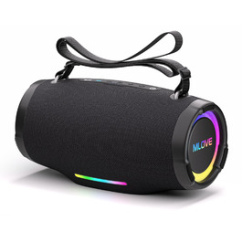 Портативна Bluetooth колонка MLOVE E90 80W з RGB підсвіткою, водонепроникна IP65, TWS, стереозвук для вечірок на природі