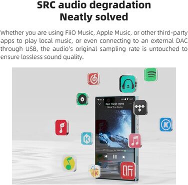 FiiO JM21 - портативний цифровий музичний плеєр, аудіоплеєр, чорний