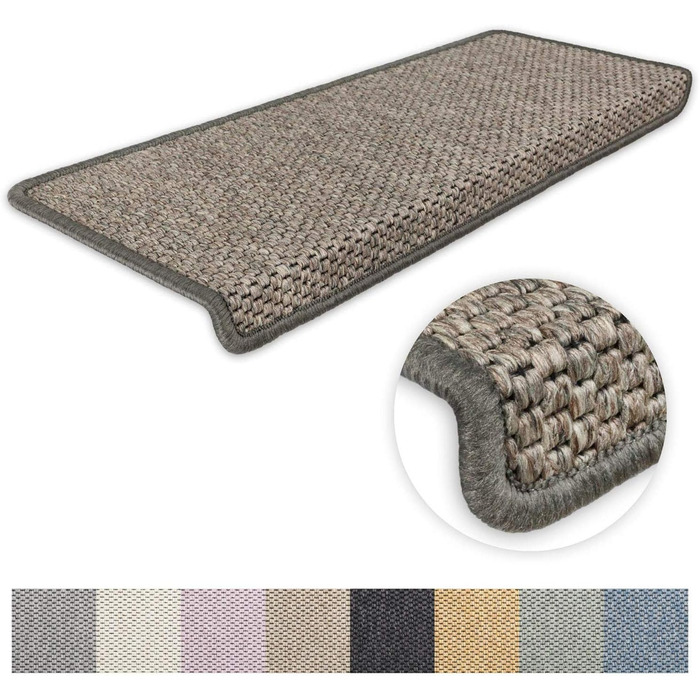 Ступінчасті килимки для сходів Kettelservice-Metzker Ґетеборґ, сіро-коричневі, набір з 15 шт.