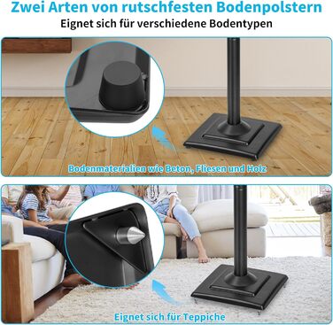 Регульовані підставки для акустики SB-204: пара підставок для сателітної та поличкової акустики, до 5 кг, з кабельним каналом