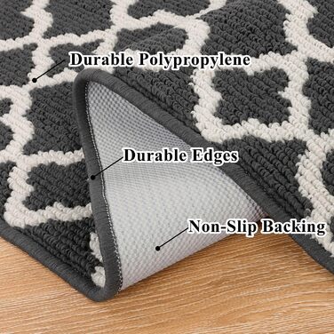 Килимок для підлоги SHACOS, антиковзаючий, для кухні, вітальні, передпокою, 50x150 см (60x300 см), темно-сірий
