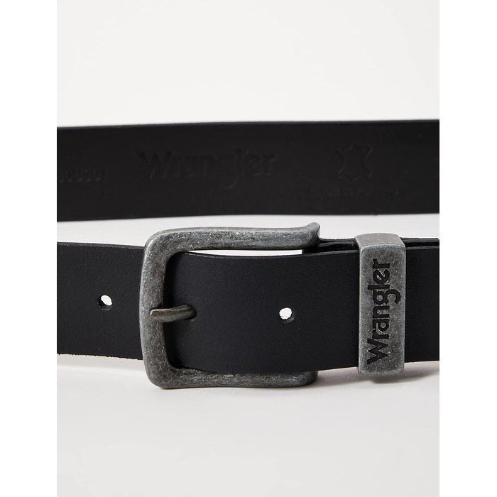 Чоловічий шкіряний ремінь Wrangler Metal Loop коричневого кольору, 1 шт, розмір 115, чорний