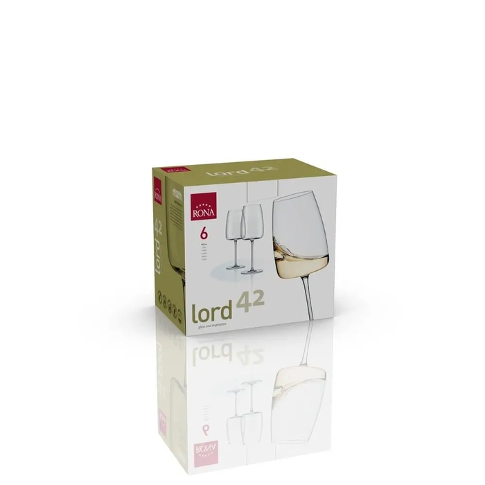 Келихи для білого вина Rona Lord, прозорі, 420 мл, 6 шт.