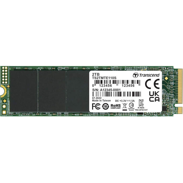 SSD Transcend 2TB MTE110S NVMe PCIe Gen3 x4 M.2 2280 - внутрішній накопичувач