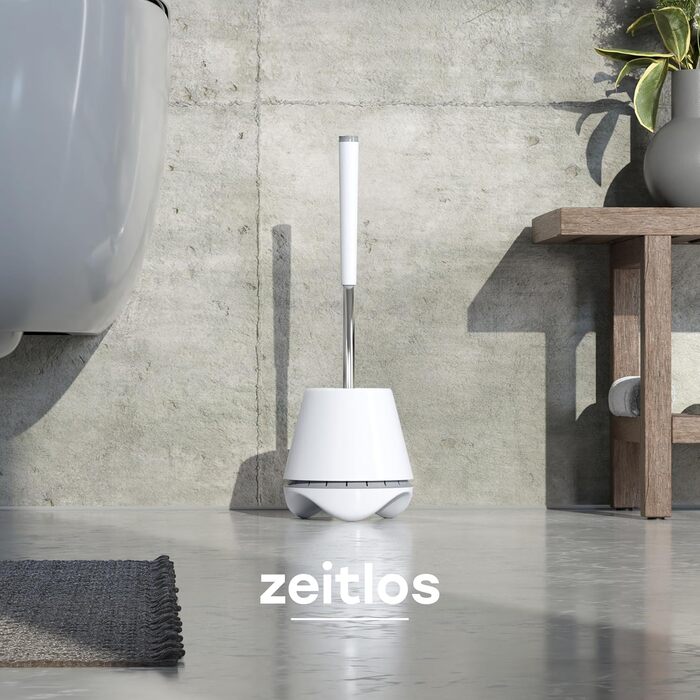 SAVEGA® Оригінальна силіконова щітка для унітазу - набір з тримачем - антибактеріальна, сіра, кругла