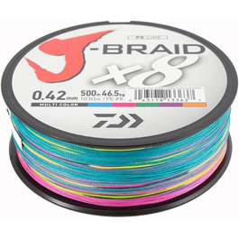 Плетений шнур Daiwa J-Braid 8, 500 м, 0,35 мм, різнокольоровий
