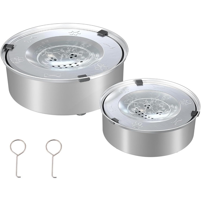 Миска для собак без облизування, нержавіюча сталь, миска для пиття собак Anti-Schlabber, неслизька та витокостійка миска для собак, маленьких та середніх собак (3L+1L)