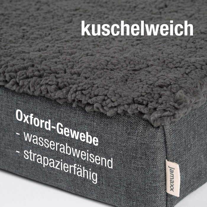 JAMAXX Orthopedic Dog Mattress Washable Cover - Mat with Memory Foam - Oxford Fabric Water-Repellent with Sheepskin Cover - Cozy Dog Bed PDB1012 (L) 120x73 DKL-gray