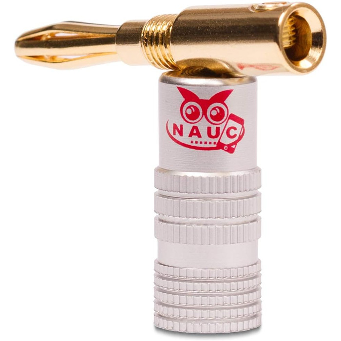 Бананові роз'єми NAUC High End 28x (14 пар) 24K позолочені, для кабелю до 6 мм², чорні та червоні, з'ємні/припаювані