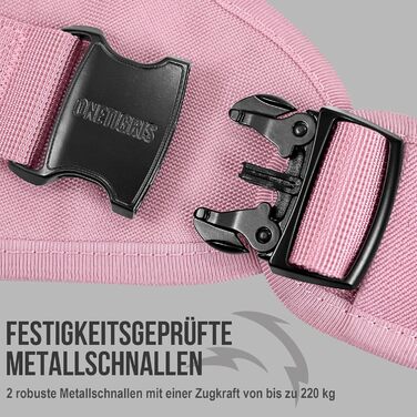 Нашийник для собак OneTigris X Destroyer тактичний, регульований, анти-тяга, вибухозахисний, з 3 ручками, 2 металевими пряжками, безпечний (Рожевий L), L:27-41кг (Окружність шиї:45-63см, Окружність грудей:68-91см)