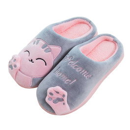 Тапочки домашні Rojeam Nette з м'якого плюшу, теплі, сірі, 41/42 EU