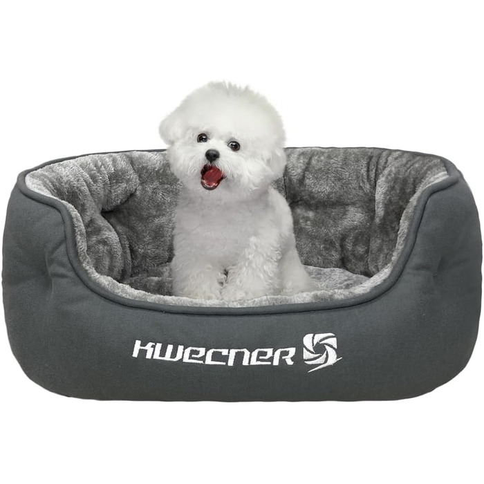 М'яке ліжко для собак та котів - зручне, з неслизьким дном, сірого кольору (кремово-білий)