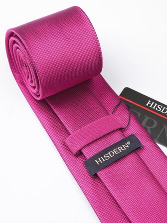 Краватка чоловіча Hisdern для весілля, рожева, з нагрудною хустинкою та затискачами для запонок - комплект