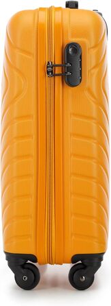 Набір валіз WITTCHEN Cube Line (S+M+L) з ABS, геометричним тисненням, 4 колесами, телескопічною ручкою та комбінаційним замком (Оранжевий, ручна поклажа)