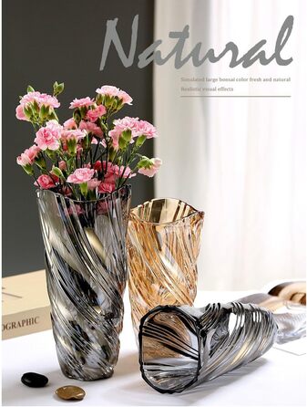 Скляна ваза для квітів Blumenvase Glas, 24 см, кришталева ваза, сучасний дизайн, велика ваза для букетів тюльпанів, декор для дому, подарунок на весілля, день матері, новосілля