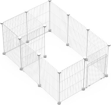 Металевий загін для кроликів LANGXUN: міцний дротяний загін, DIY монтаж, 12 шт. (120x60x38 см)
