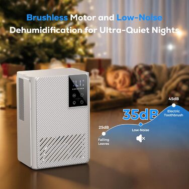 Електричний осушувач повітря, тихий, 2500 мл з LED дисплеєм, таймером та авторозморожуванням. Ідеально для дому, спальні, ванної кімнати