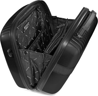 Набір валіз REDOLZ Essentials 4 шт. (S, M, L, Beauty Case) | Розширювані | Чорний металік