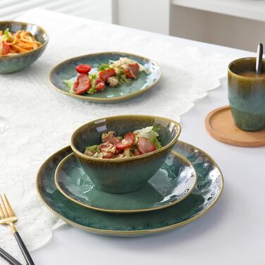 Henten Home Cereal Bowls, Salad Bowls, Pasta Bowls made of stoneware, 4-piece bowl set, dessert bowl, snack bowl, ice cream bowl, bowl 600ml