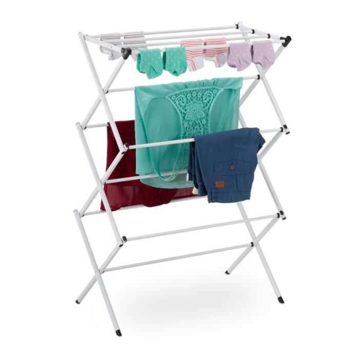 Relaxdays Folding Clothes Drying Rack, Metal