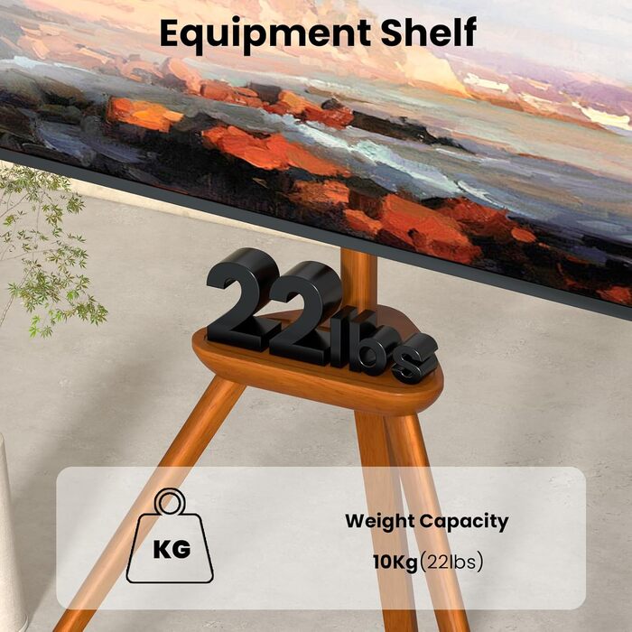 Підставка для телевізора PUTORSEN з дерева, регульована по висоті, для TV 45-65 дюймів, до 40 кг, поворотна на 45 градусів, VESA до 400x400 мм