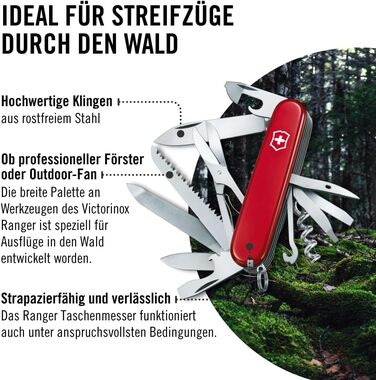 Мультитул Victorinox Ranger - Швейцарський  ніж, 21 функція, з лезом та відкривачем корок/доріг