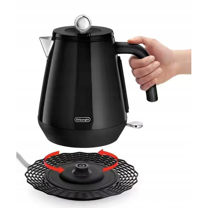 Електричний чайник De'Longhi KBY2001 BK, 2200 Вт, 1,7 л, чорний