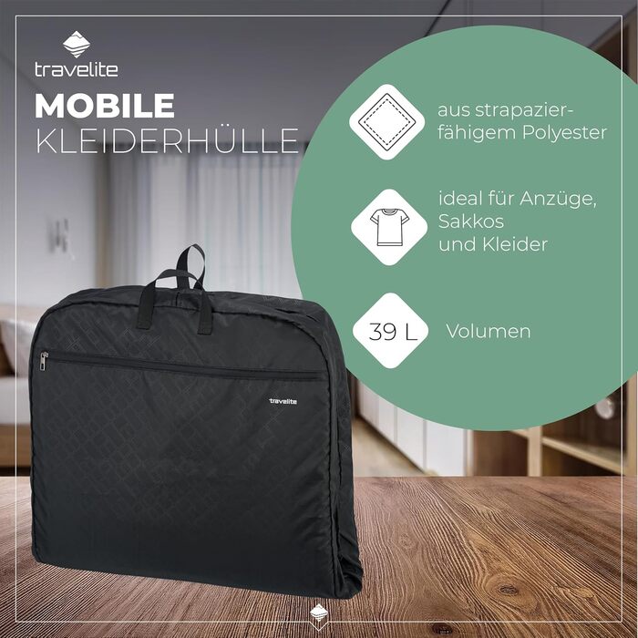 Чохол для костюмів та сорочок Travelite Mobile 127 см, 39 л - захист від зморшок у подорожі