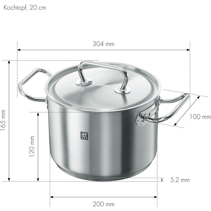 ZWILLING Twin Classic Saucepan with Lid, 6 L, Induction-compatible, Stainless Steel (20 cm)