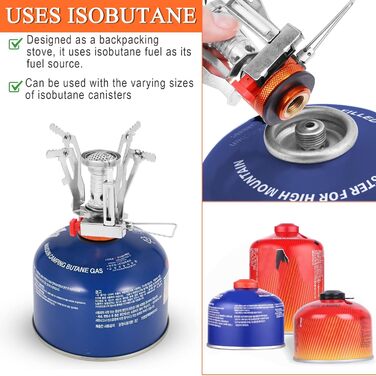 Набір посуду для кемпінгу Biliple 8-piece: каструля, сковорідка, газовa плитка, столові прибори для 1-2 осіб. Ідеально для пікніків, походів та кемпінгу.