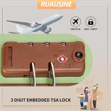 Чохол-валіза на колесах 20 дюймів з TSA-замком (сріблястий, зелений)