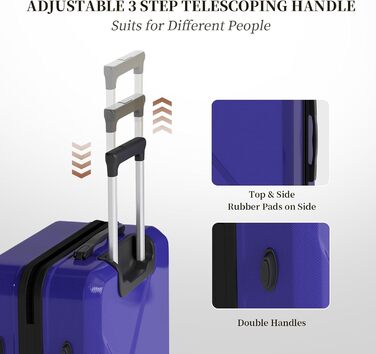 Набір валіз Ystyle Kofferset 5 шт: 12', 18', 20', 24', 28' + косметичка, ABS, 360° колеса, TSA-замок, для подорожей, круїзів, навчання за кордоном, м'ятно-зелений