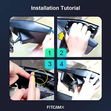 Відеореєстратор Fitcamx для VW ID.3 (2020-2026) та Seat Cupra Born, 4K UHD 2160P, WiFi, нічна зйомка, OEM дизайн, G-сенсор, циклічний запис, WDR, Plug & Play, з карткою пам'яті 64 ГБ