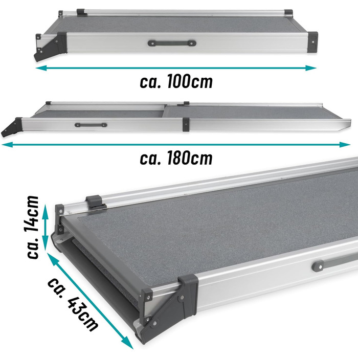 Рампа для собак VOSS.PET, висувна, з алюмінію, 100-180 см, до 120 кг