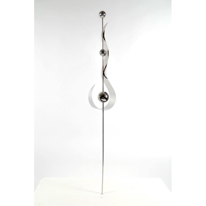 Kobolo Garden Stakes Drops, 160 cm, Silver, decorative stainless steel stake, weather-resistant & stable, stylish garden decoration for terrace, balcony & front yard