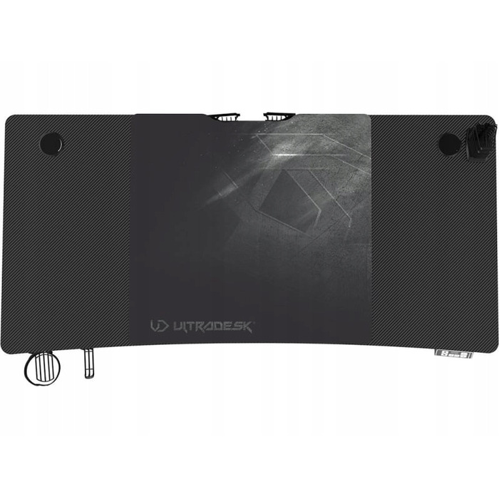 Ігровий стіл Ultradesk LEVEL V2, чорний, з електричним регулюванням висоти