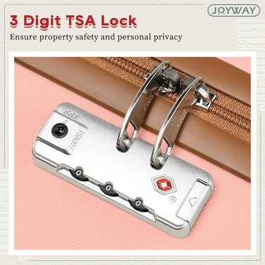 Набір валіз Joyway ABS з розширенням, 5шт, білий (рожевий), з TSA-замком та 4 колесами