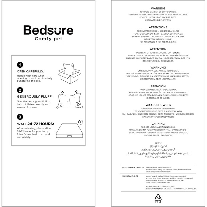 Ліжко для котів і собак BEDSURE, м'яке плюшеве кругле місце для сну, чорне, 50x50x16 см, пране, затишне лежанка для домашніх тварин