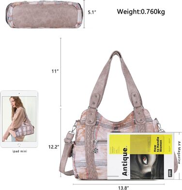Стильна жіноча сумка-хобо Angel Barcelo Roomy Fashion з натуральної шкіри, темно-рожевого кольору
