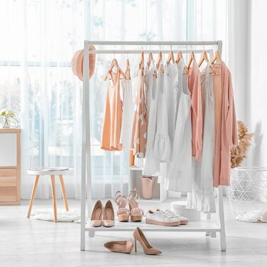 Relaxdays Clothes Hanger Set, 48 Wooden Pant Hangers, Wardrobe Hangers, 360° Swivel Hooks, WxH: 22.5x44.5cm, natural/silver