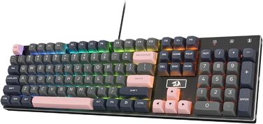 Redragon K660 (K556 TKL) RGB-ігрова клавіатура з провідним підключенням, механічна клавіатура TKL 80% з 87 клавішами та алюмінієвою основою, покращений Hot-Swap тихий лінійний червоний перемикач (104 клавіші з провідним підключенням, перемикачі Dragon Cha