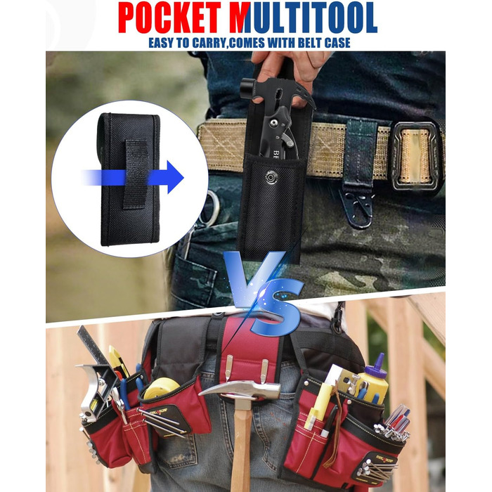 Мультитул BIBURY 12-в-1: молоток, інструменти для чоловіків, подарунок для тата, кемпінг, туризм, виживання