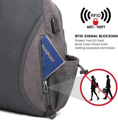 Сумка через плече G4Free на канвісі (Dunkelgrau) - для подорожей, хайкінгу, бігу, альпінізму