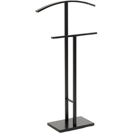IDIMEX Metal Butler Scott, lacquered - elegant valet with trouser press, beautiful lady's valet with clothes hanger (Black)